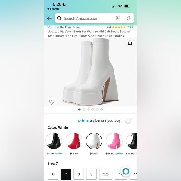 White Platform Boots, Worn Once For Disco Party - Picture 2 of 2